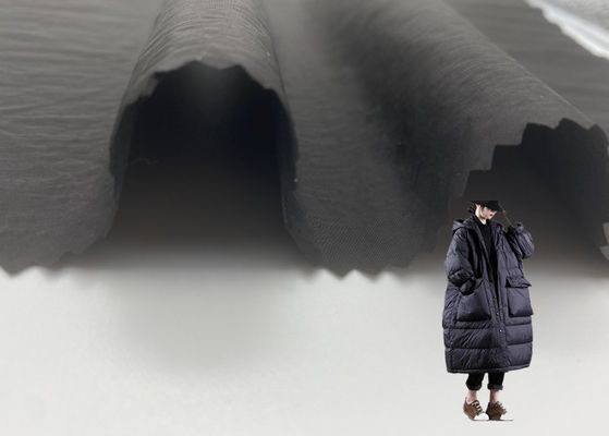 Tissu respirable brillant mou de manteau d'hiver de veste de Handfeel de ride en nylon de 100%